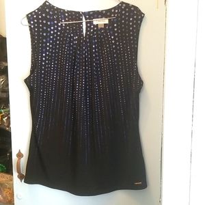 Calvin Klein sleeveless shell - blue dot pattern